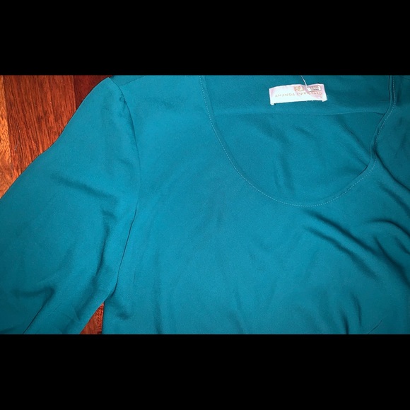 NEW, Amanda Uprichard Jade Teal Blouse - Picture 3 of 4